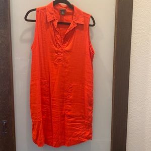 TAHARI Linen Shirt Dress